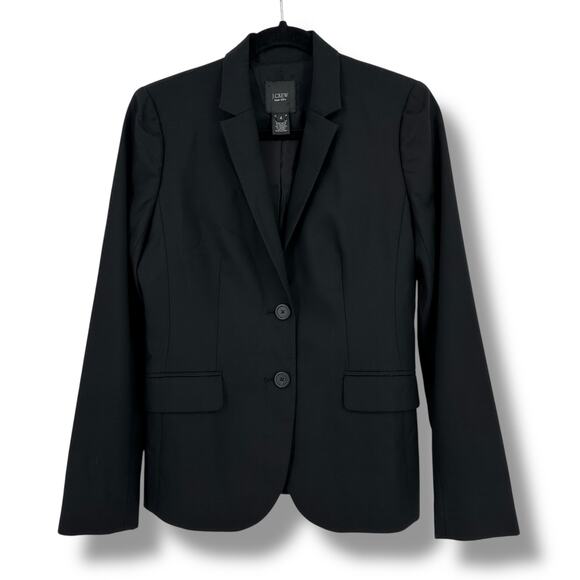 J. Crew Jackets & Blazers - J. Crew Super 120s 100% Wool Blazer Womens Size 4 Solid Black Wardrobe Staple